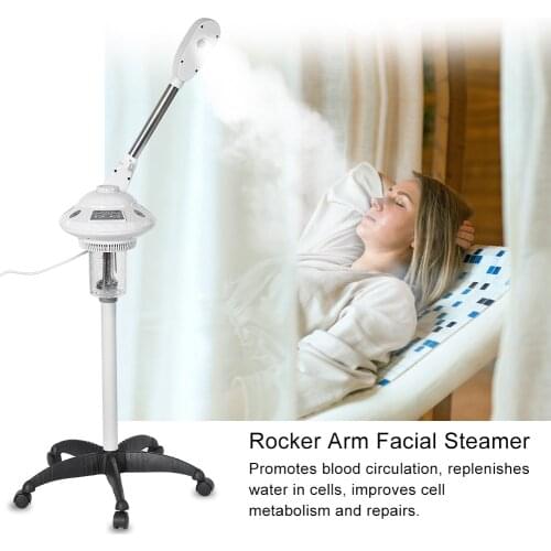 750W Adjustable Rocker Arm Single Arm Hot Facial Aroma Steamer Ozone Beauty Salon Spa Deep Cleaning Water Mist Nebulizer 680ml