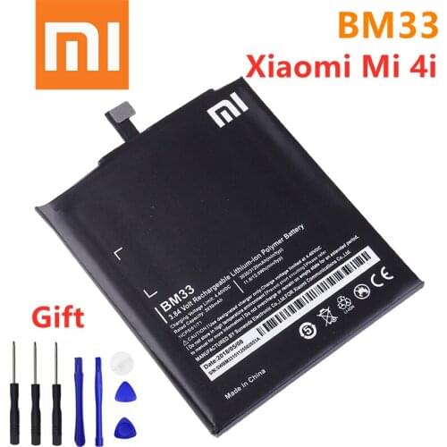 Xiaomi BM33 3120mAh 100% Original Battery For Xiaomi 4i Mi 4i Mi4i M4i BM33 Phone High quality Battery + Gift Tools