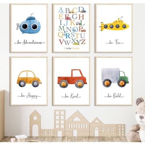 5D Diamond Painting Kawaii Toy Car Alphabet ABC Diamond Embroidery Full Square Cross Stitch Kits Mosaic Kids Room Decoration