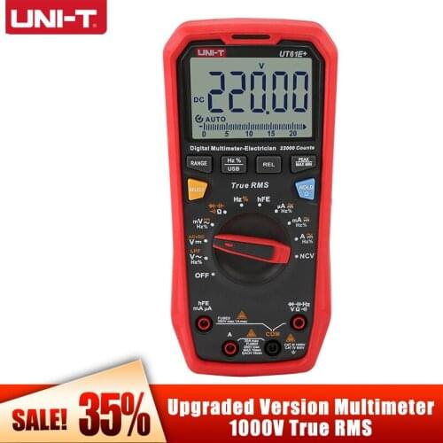 Digital Multimeter Profesional UNI-T UT61E+ True RMS Multimetro AC/DC Voltage Current Resistance Capacitance Tester HOT