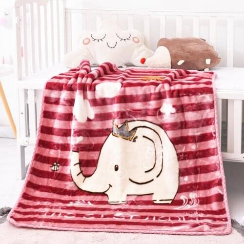 100*125cm Baby Blanket Newborn Thick Flannel Swaddle Wrap Breathable Warm Coral Fleece Blanket Cute Cartoon Soft Children Quilt