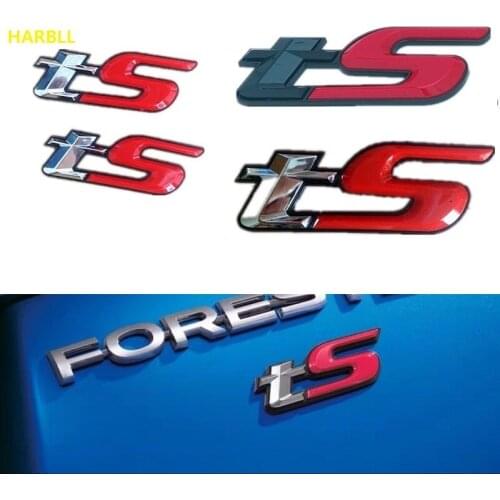 HARBLL 3D TS Emblem Badge Sticker Excellent Smooth Glossy Badge Car Styling Accessories For Subaru Forester BRZ WRX STI