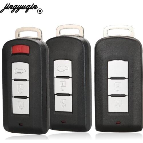 Jingyuqin Smart Remote Car Key Shell Case For Mitsubishi Outlander 2016 Lancer 10 Pajero Sport EX ASX Colt Grandis L200 Cover