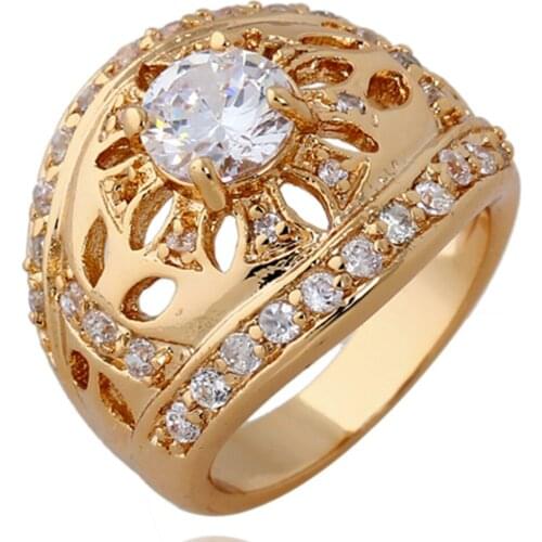 Fashion Austria Crystal Rings Gold Color Finger spider Ring Wedding Engagement Cubic Zirconia Rings For Women man Wholesale New