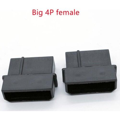 50PCS/1Lot Molex Black Big 4P 4D Female Socket Plastic Shell For PC Computer ATX IDE Power Connector Housing