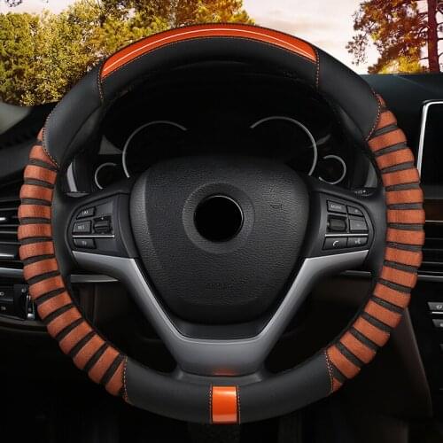 ZHOUSHENGLEE Microfiber Leather Car Steering Wheel Cover For Citroen all models C4-Aircross C4-PICASSO C5 C2 C4 C6 C-Elysee