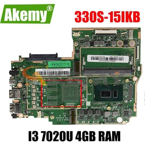 For Lenovo 330S-15IKB laptop motherboard W/ CPU i3 7020U 4GB RAM tested FRU 5B20S94043 5B20S71209 5B20R07419 Mainboard