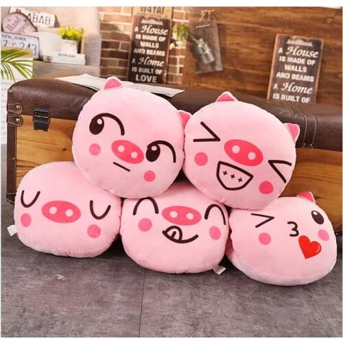 Lovely expression pig baby soft plush toys warm hand stuffed animal cartoon pig pillow to reassure the children holiday gifts