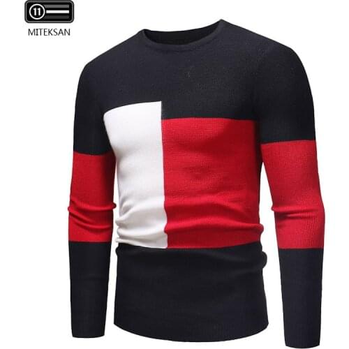 MITEKSAN 2021 New design Winter Mens Sweater Truien Pullover Slim Fit casual Long Sleeve Sweater Mens Knitted Sweaters Big Size