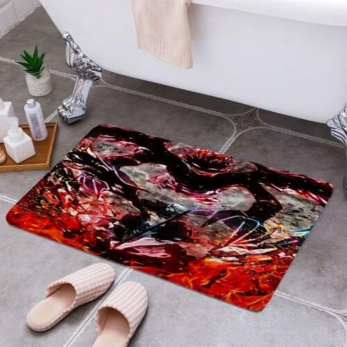Black Clover Cheaper Anti-slip Modern Area Rugs Living Room Balcony Bathroom Printed Carpet Doormat Hallway Bath Mat