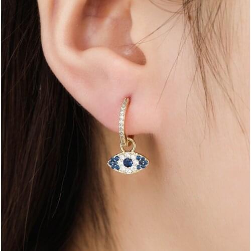 New Fashion Creative Asymmetric Hoop Earrings For Women Eye Eating Snake Crystal Zirconia Charming Huggies Earring Jewelry Gifts