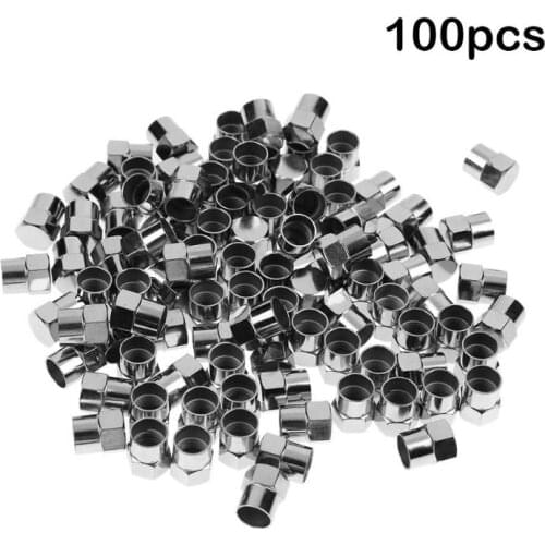 100Pcs/set Chrome Plated Plastic Wheel Tire Valve Stem Caps for Schrader Valves Car Tire Valve Universal Auto Truck Bike Cap New