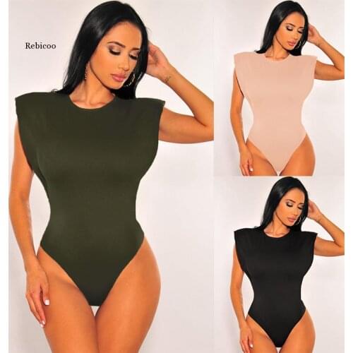 New 2021 Slinky o - Collar Sleeveless Solid Color Womens Onesie