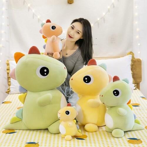 New Lovely Green Dinosaur Plush Toys Stuffed Animals Soft Kawaii Pillow Room Cartoon Decor Doll Birthday Gift For Girls Kid 2021
