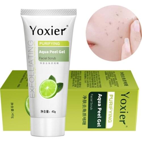 Yoxier Exfoliating Face Scrub Peeling Gel Moisturizing Whitening Lemon Vitamin C Remove Acne Detoxifies And Cleanses All Skin