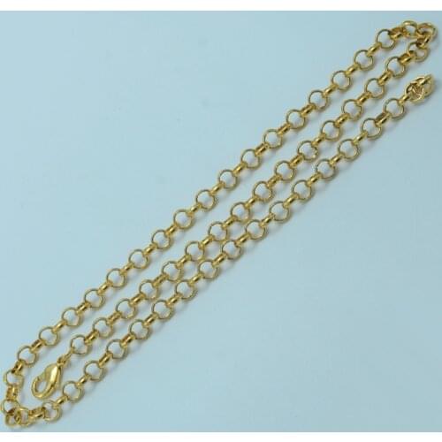 Anniyo 50cm/19.7inch Circle Necklace for Men/Wome Gold Color Wholesale Cheap Chain for Woman #010906