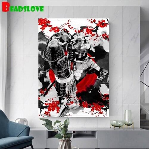 Full square round diamond 5D DIY diamond painting Japan bushido samurai cherry blossom Diamond embroidery Cross Stitch mosaic
