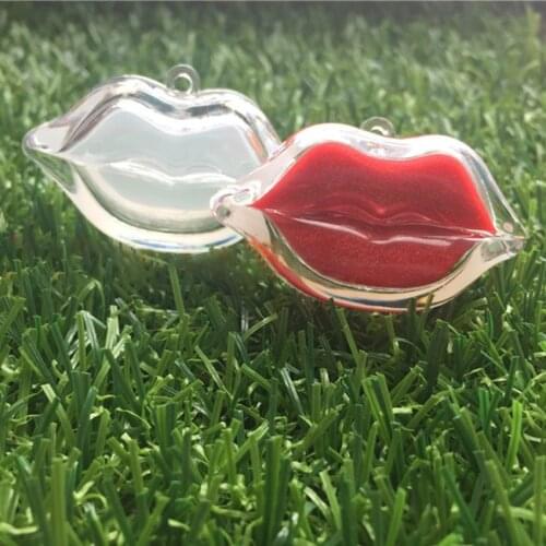 Clear Empty Lip Shape Refillable Container, Beauty Cosmetic Travel Lipstick/Eyeshadow Powder/Blusher Case Refillable Storage Box