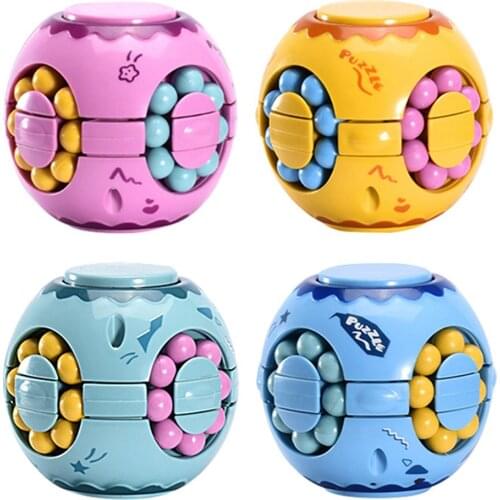 Colorful Magic 3 in 1 Cube Gyro Spinner Toys Fingertip Spin Stress Relief for Kids Adults Plastic 5-7 12-15 years Mini Cube