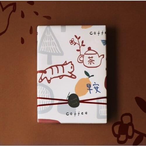 Christmas Gift Packaging Paper Cute Cat Greeting Illustration Birthday Gift Wrapping Paper