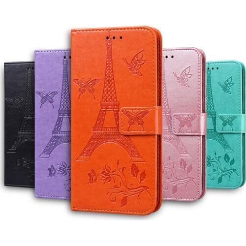 Butterfly Flower Tower Flip Wallet Case For IPhone 12 11 Pro XS XR X Max SE 2020 8 7 6S 6 Plus 5S 5 Card Slots Stand Coque Cover
