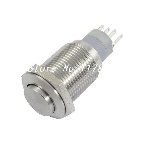 Self Locking Normally Open Close SPDT High Flat Head Stainless Pushbutton Switch