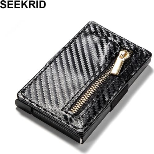 RFID Protected New Zipper Card Holder Aluminum Metal Business Multifunction Credit Cardholder Mini Card Case Coin Pocket Wallet