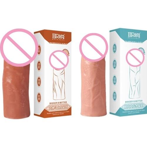 Sex Toys Crystal Sleeve Lengthen Sleeve Bold Physical Extend Penis Sleeve Delay Sleeve Adult