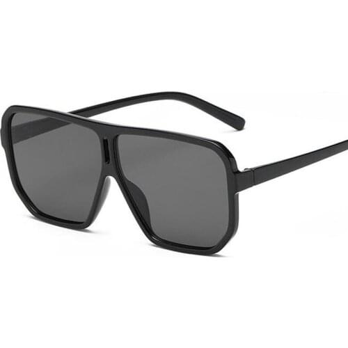 Luxury Brand Sunglasses Women Men Shades Vintage Oversized Black Sunglasses Women Flat Top Square Eyewear lentes de Sol