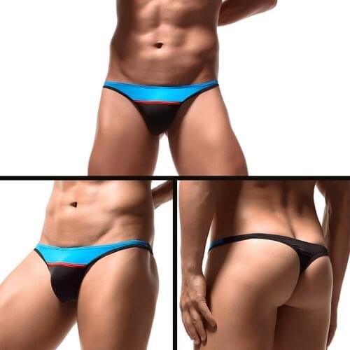 Gay Underwear G-Strings Men Sexy Ultra-thin Translucent Thongs Tanga Men Low-Waist Panties Lingerie Patchwork Man Underpants