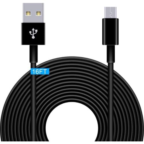 Extra Long Micro USB Cable 5M for Victure Camera, YI Dome Camera, Furbo Dog, Dropcam, Wyze Cam, Xbox, PS4