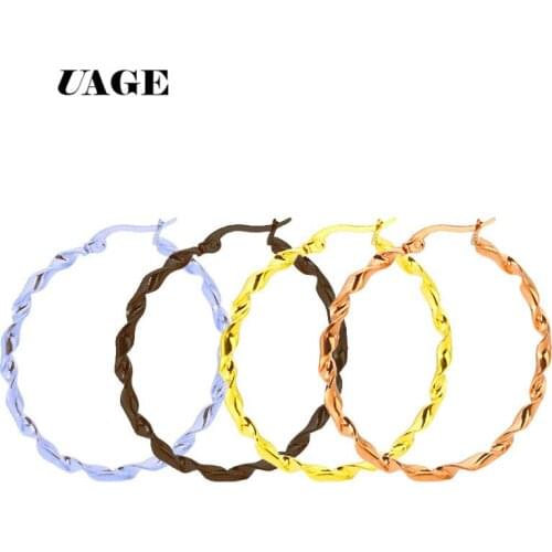 UAGE New fashion jewelry hoop earring sliver gold color Irregular geometric circles earring for women girl party birthday gift
