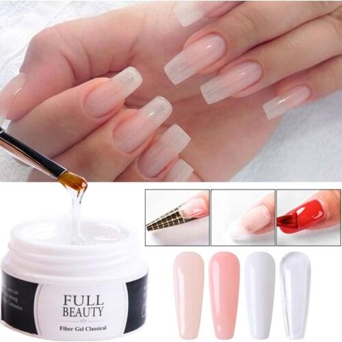 15ml Quick Building Gel for Nail Extension Acrylic White Clear UV Builder Gel Manicure Nail Art Prolong Forms Tips 4 colors