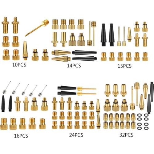 Bike Bicycle Brass Presta and Schrader Tire Valve Adapter Kit Ball Pump Needle Y1QE