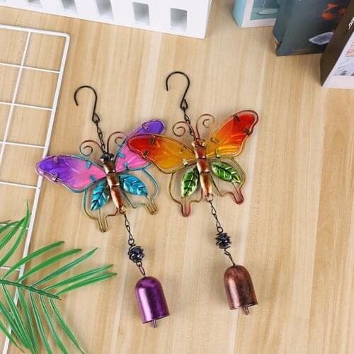 Colorful Butterfly Pendant Bell Tube Wind Chimes Indoor Outdoor Garden Decor Patio,Balcony Decor Decoration Crafts Home Decor