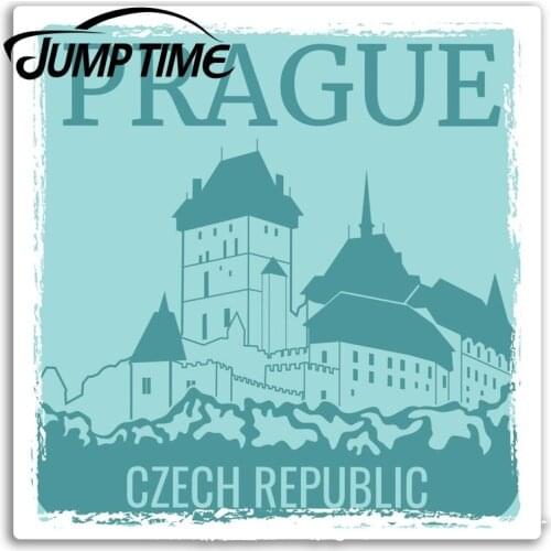Jump Time for Prague Czech Republic Vinyl Stickers Sticker Luggage Travel Camper Door Decal Waterproof Car Accessories