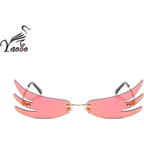 High quality Flame Sunglasses Mirror Weird non-mainstream Party high quality, Small frame sunglasses UV400