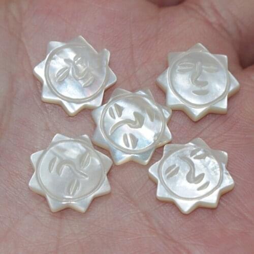 100pcs/lot 15mm Natural SunFlower cut Mother of Pearl shell for DIY Jewelry Flower Cut MOP Pearl shell Beads for Brooch