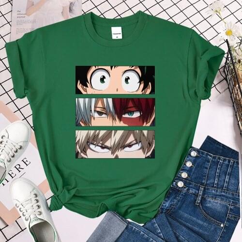 Womens T Shirt Anime Printed Summer 2021 Hot Sale T-Shirt Harajuku Loose Tshirt Street Chic Top Tee Shirts Fashion Womens Tees