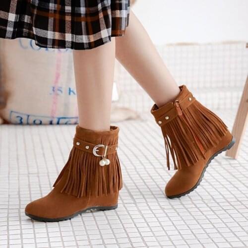 Small boots women spring and autumn 2019 new wild students Martin boots female increase shoes female snow boots women
