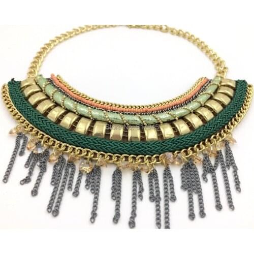 Wholesale 2016 new fashion jewelry hand make necklace wholesale Boho style collier femme statement Necklace