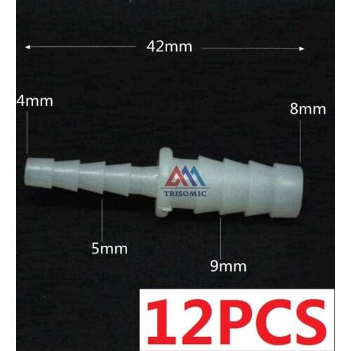 12 pieces 4mm*8mmStraight Reducing Connector Plastic Fitting Barbed Reducing Connector PE