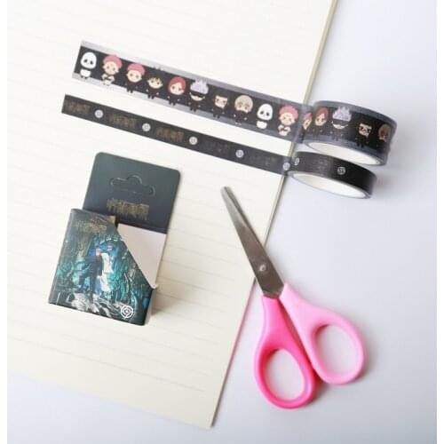 2 Pcs/set Cute Anime Jujutsu Kaisen Masking Washi Tapes Itadori Yuji Gojou Satoru DIY Decorative Tape Diary Label Stickers Toys