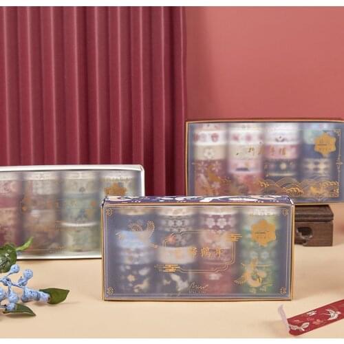 20 pcs/set Vintage Gold Color Paper Washi Tape Luxury Palace Spring Flower Star Adhesive Decoration Masking Tapes Sticker Supply