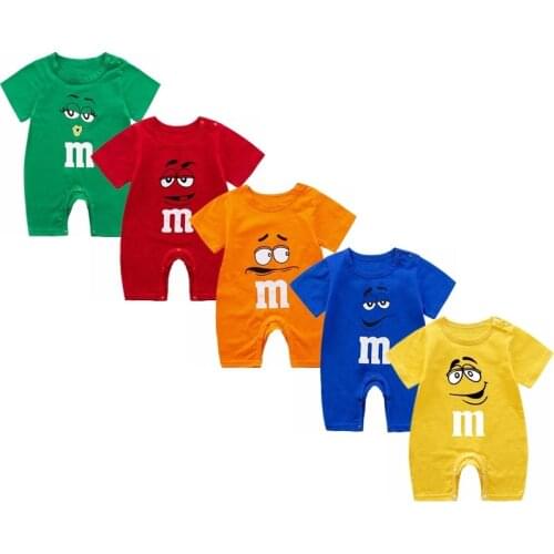 2021 Summer New Casual Baby Boys Short Sleeve Rompers Cotton Newborn Girls Jumpsuit Toddler Baby Climbing Suit For 0-24M