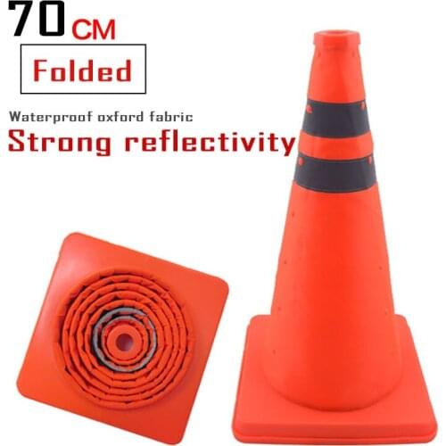 70cm warning emergency telescopic cone reflector cone roadblock motorcycle training accessory