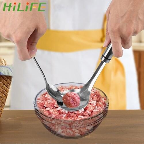 HILIFE Non-Stick DIY Fish Meat Rice Ball Maker Spoon Meat Baller With Elliptical Leakage Hole Creative Meatball Maker