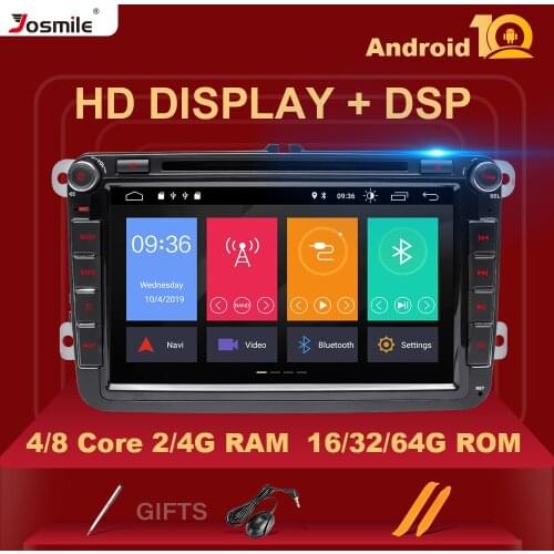 DSP 4GB 2 Din Android 10 Car Radio GPS Navigation For Amarok Volksagen VW Passat B7 B6 golf 56 Skoda octavia 2 Polo Rear camera