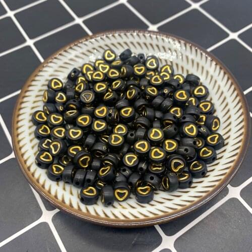 New 100pcs /lot 6mm Acrylic Spaced Beads Round Shape Love Heart For DIY Jewelry Making Handmade Bracelet#04