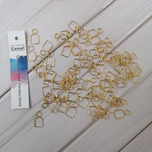 Camal 100pcs 7*14mm Gold Metal Buckle Hook Connector For Hanging Crystal Tube Ball Pendant Chandelier Lamp Lighting Parts